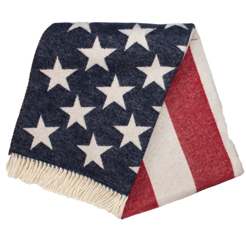 THROW MERINO WOOL (AMERICAN FLAG) #62788