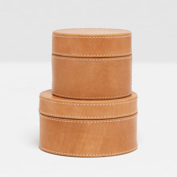 BOX SET AGED CAMEL FULL-GRAIN LEATHER (Available in 2 Sizes)