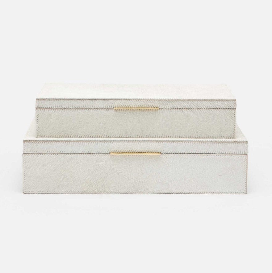 BOX WHITE HAIR-ON-HIDE (Available in 2 Sizes)