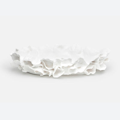 TRAY WHITE FAUX CORAL (Available in 2 Sizes)