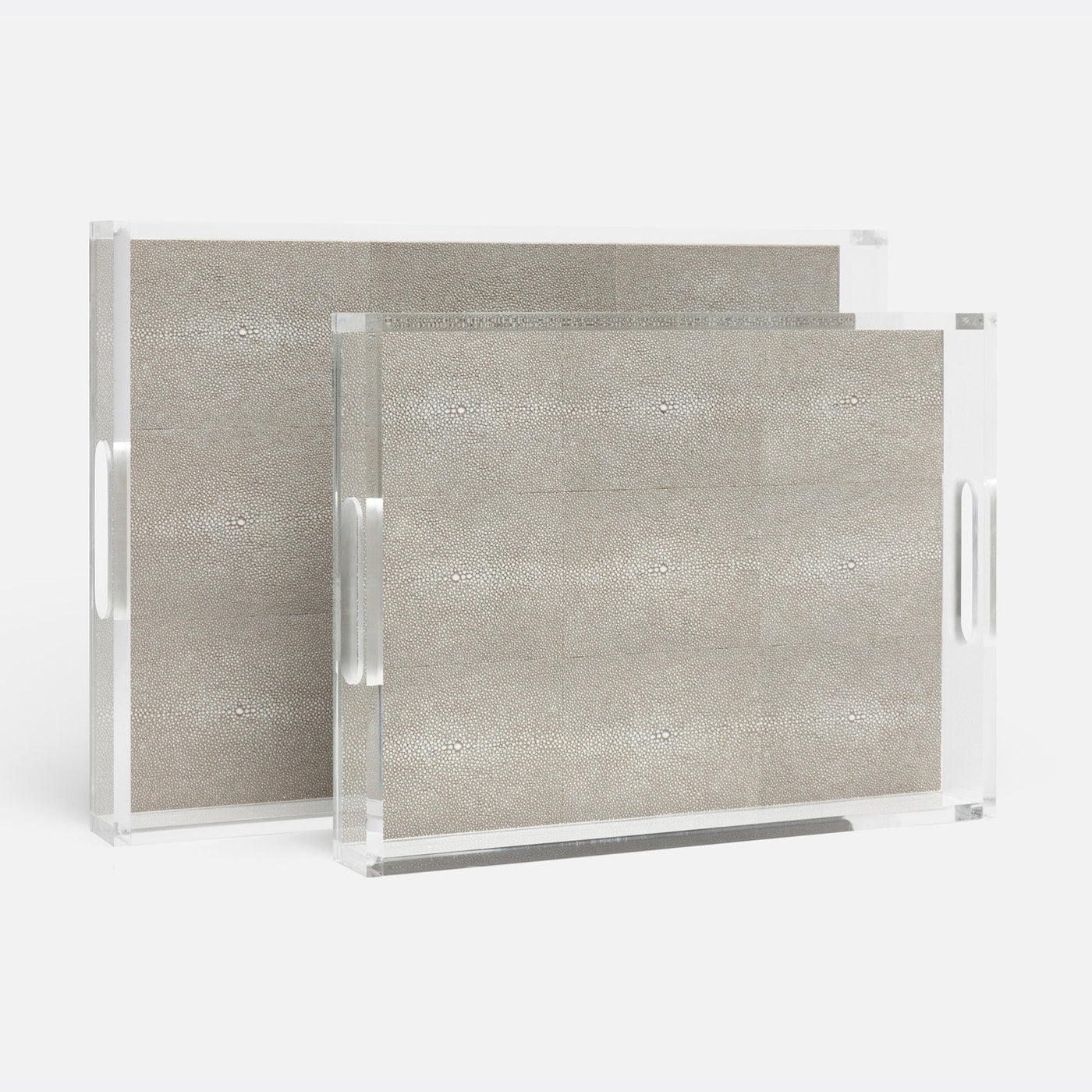 TRAY ACRYLIC WITH SAND FAUX SHAGREEN INSERT (Available in 2 Sizes)
