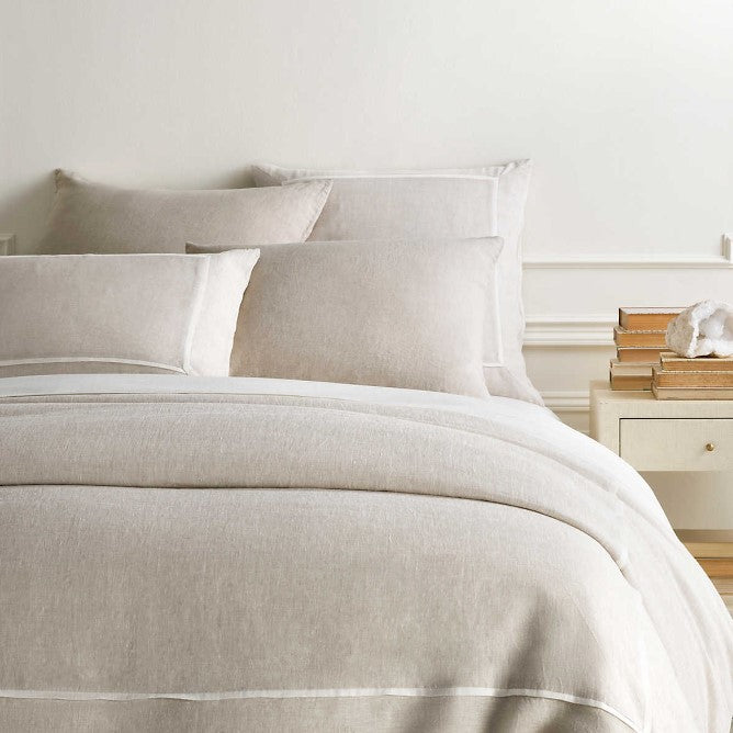 DUVET COVER LINEN WITH WHITE STRIPE (Available in Sizes and Colors)