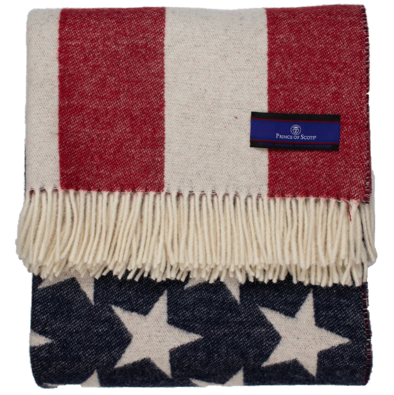 THROW MERINO WOOL (AMERICAN FLAG) #62788
