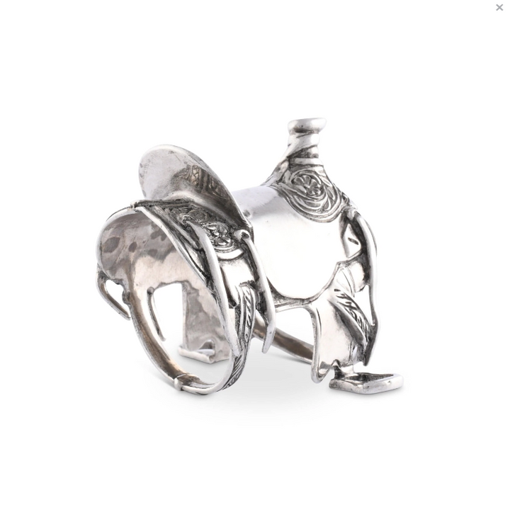 NAPKIN RING PEWTER COWBOY SADDLE