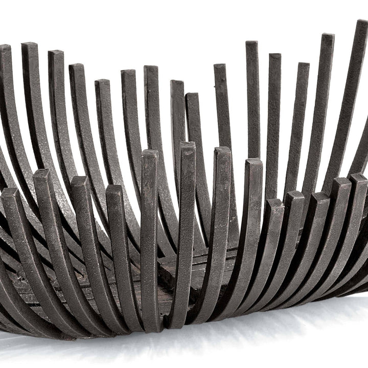 BOWL OBLONG WEBBED BLACK IRON #42749