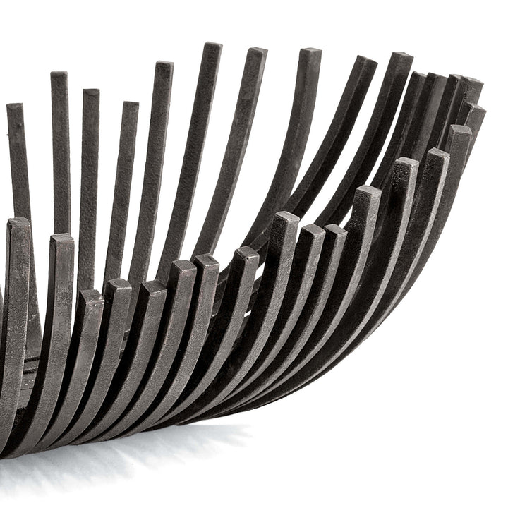 BOWL OBLONG WEBBED BLACK IRON #42749