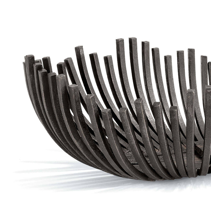 BOWL OBLONG WEBBED BLACK IRON #42749