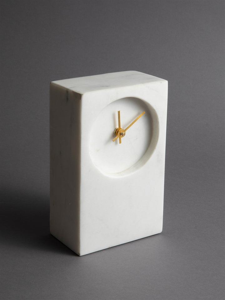 CLOCK MARBLE TOWER WHITE #47421