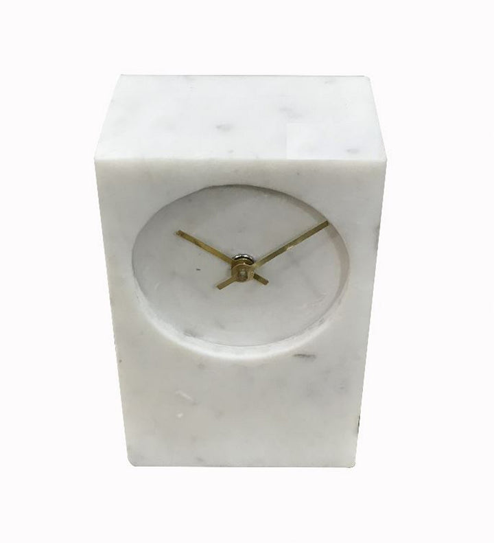 CLOCK MARBLE TOWER WHITE #47421