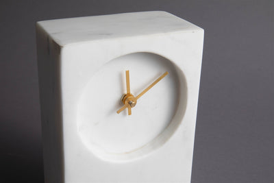 CLOCK MARBLE TOWER WHITE