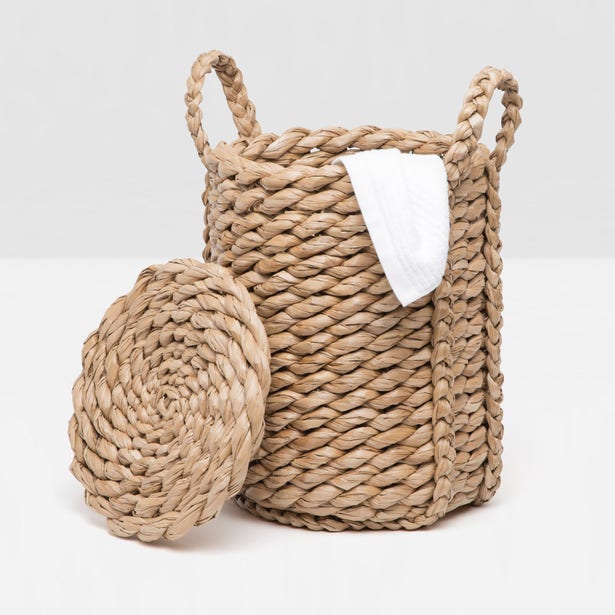 HAMPER WOVEN SEAGRASS TWISTED