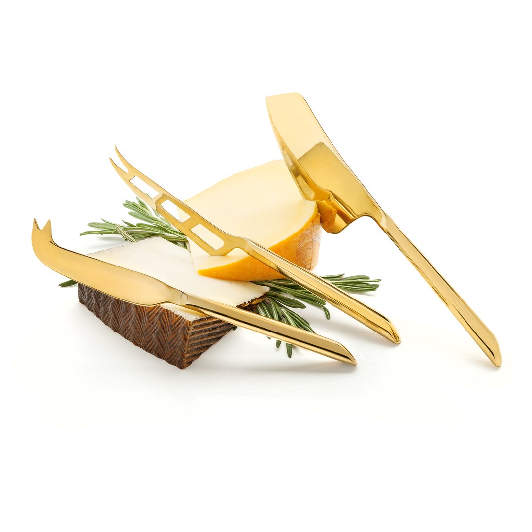 CHEESE KNIVES GOLD - SET OF 3 #51526