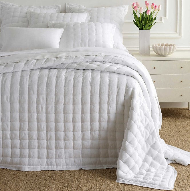 COVERLET LUSH LINEN PUFF WHITE