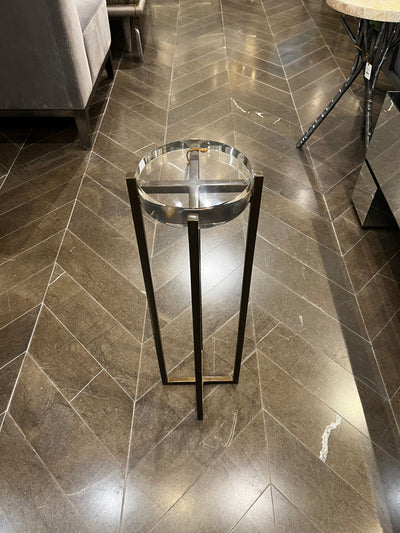 COCKTAIL TABLE BRUSHED STEEL ROUND