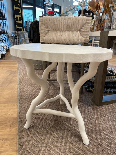 SIDE TABLE ROUND WHITE BRANCH