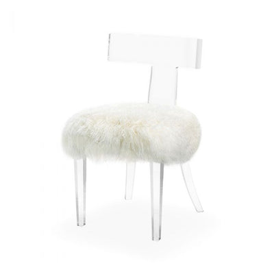 CHAIR ACRYLIC WITH IVORY SHEEP SEAT