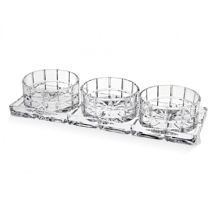 4 PIECE RELISH SET GLASS