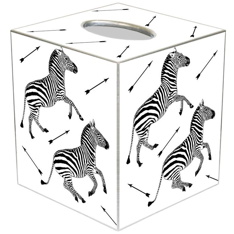 TISSUE BOX ZEBRA WHITE
