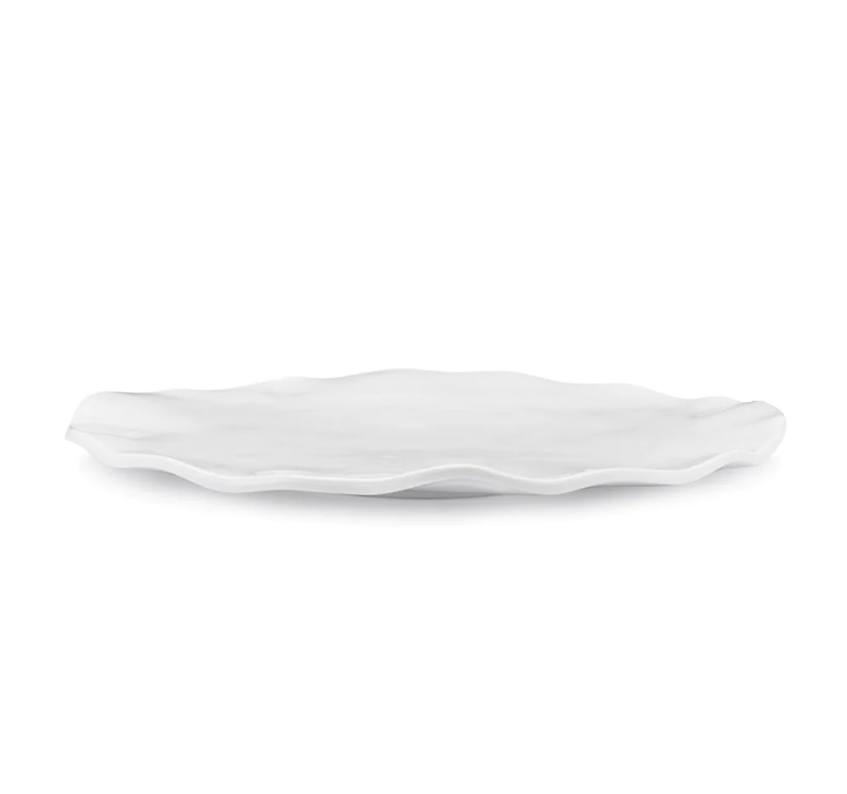 PLATTER WHITE MELAMINE RUFFLE OVAL