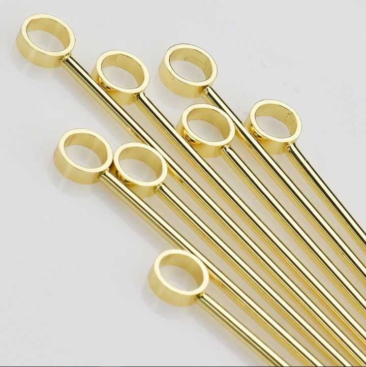 COCKTAIL PICKS GOLD SET/8