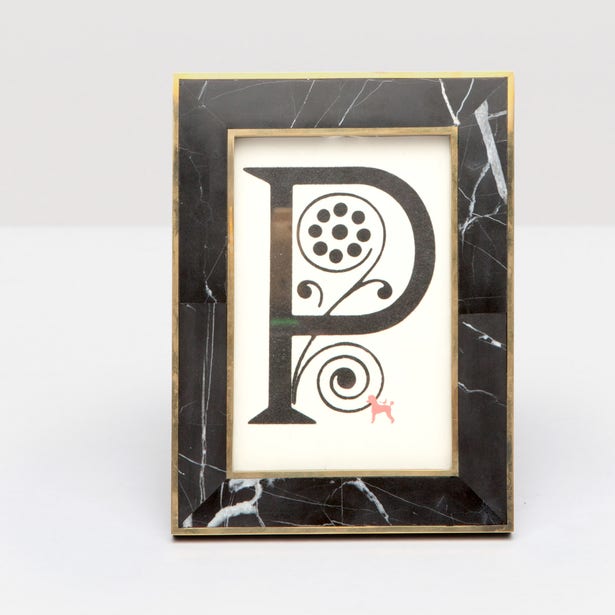 FRAME NERO MARBLE & BRASS EDGE