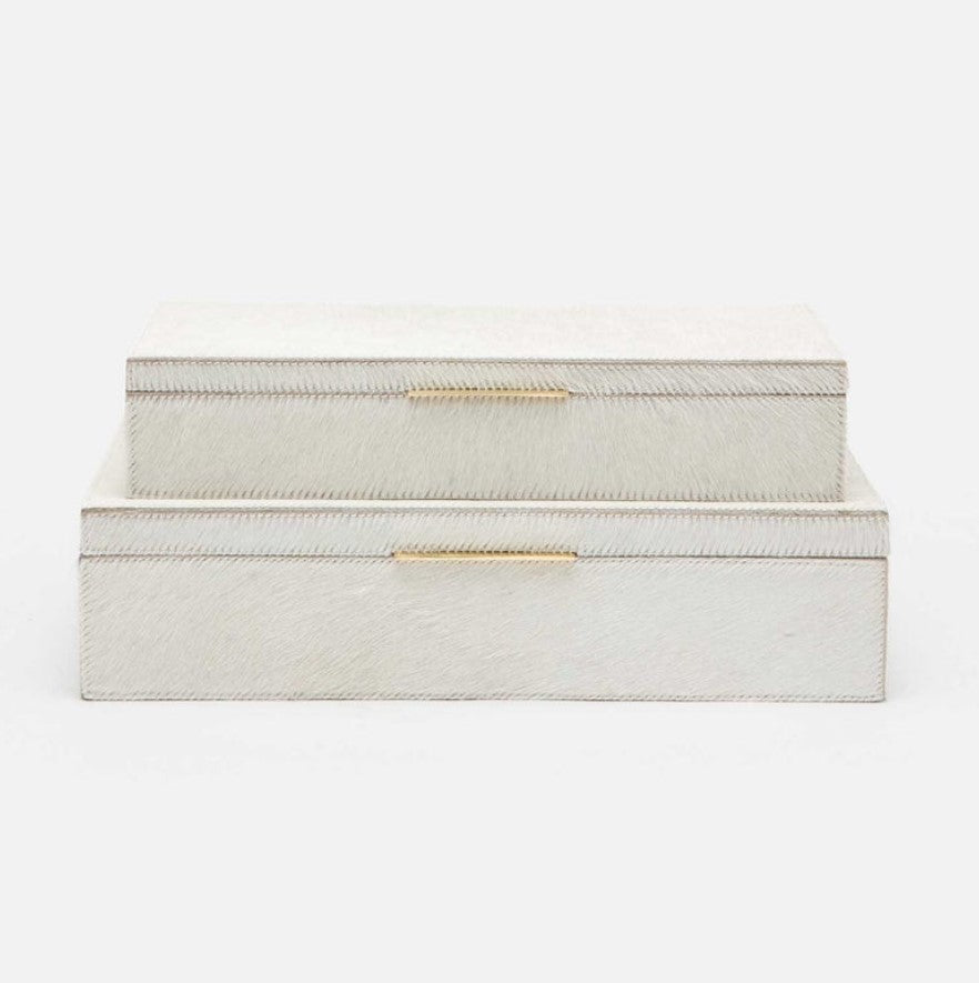 BOX NATURAL WHITE HAIR-ON-HIDE (Available in 2 Sizes)