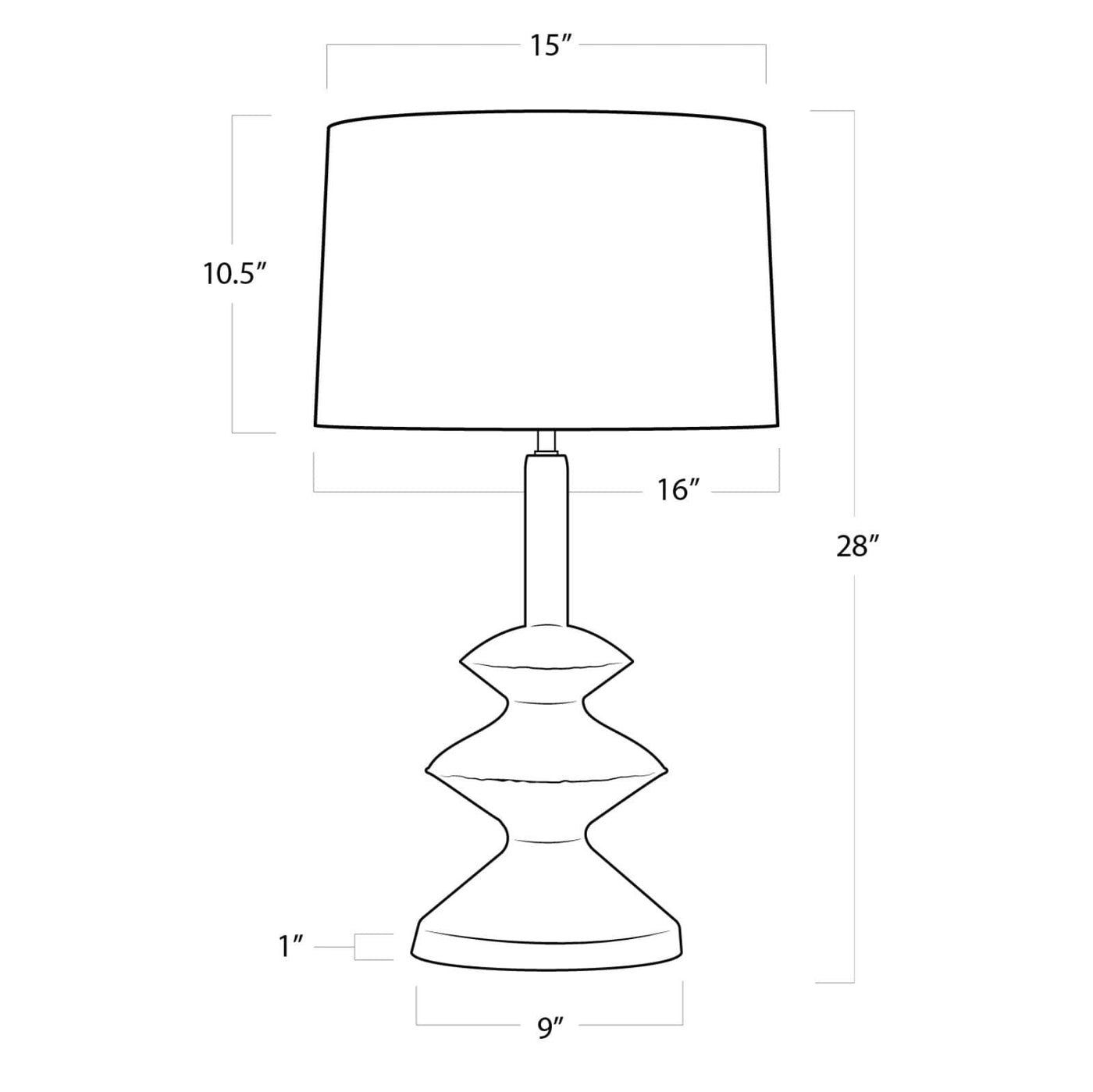 TABLE LAMP WHITE PAPER MACHE