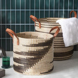 BASKET BLACK NATURAL SEAGRASS