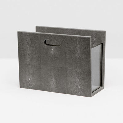 MAGAZINE HOLDER REALISTIC FAUX SHAGREEN & ACRYLIC (Available in 2 Finishes)