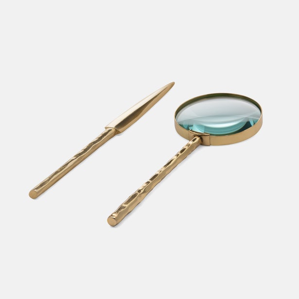 MAGNIFYING GLASS & OPENER GOLD