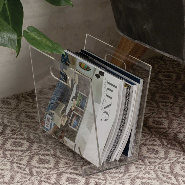MAGAZINE HOLDER CLEAR ACRYLIC #50468