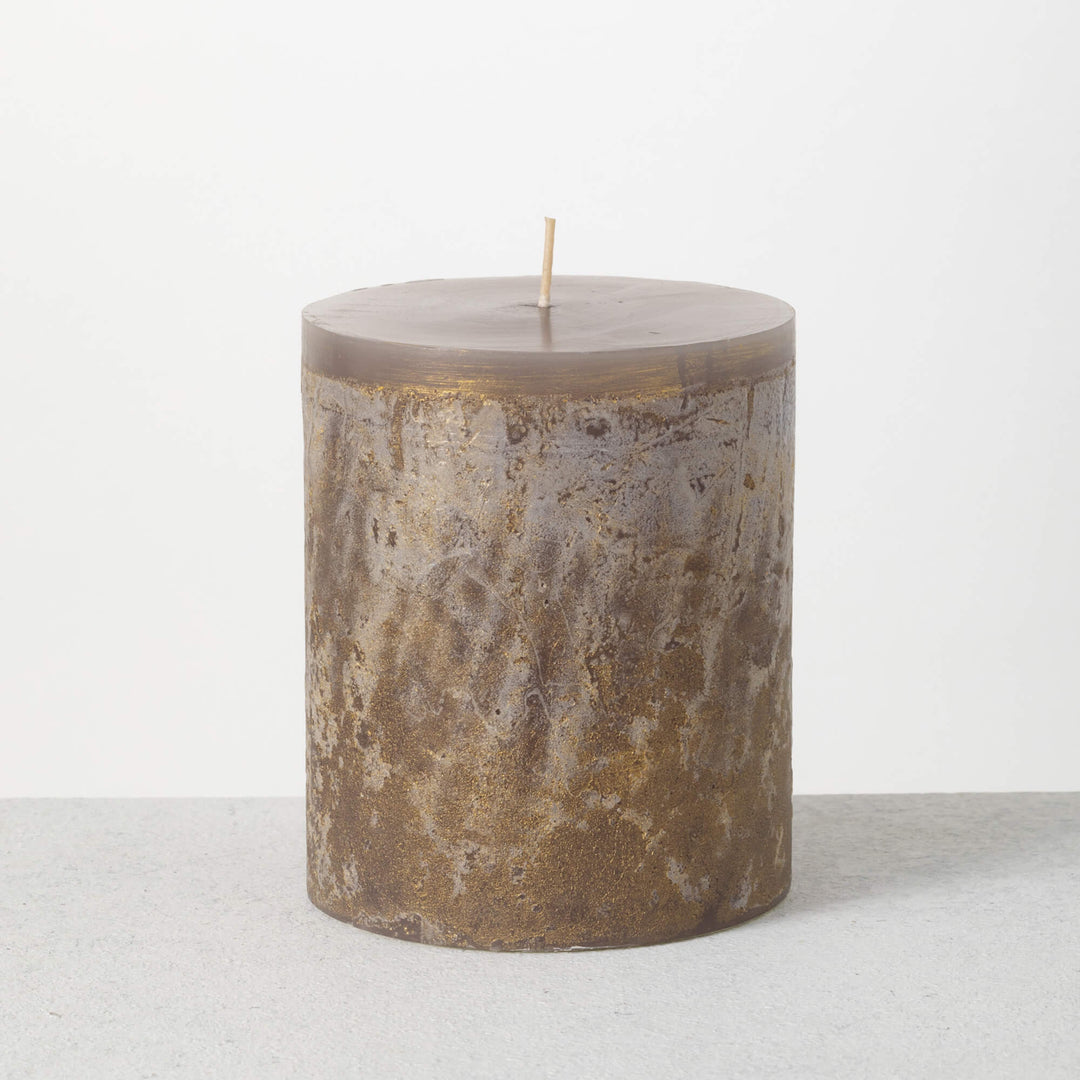 CANDLE PILLAR DARK GRAY TIMBER (Available in 2 Sizes)