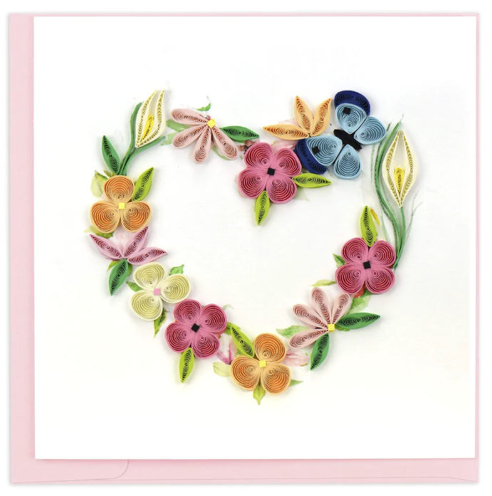 GREETING CARD "FLORAL HEART WREATH"