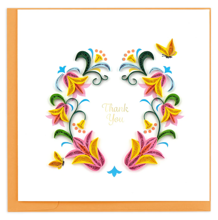 THANK YOU GREETING CARD "FLOWER WREATH" #51217
