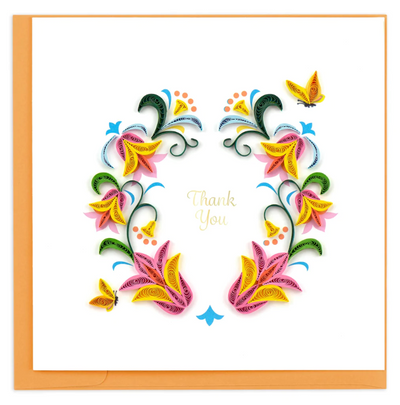 THANK YOU GREETING CARD "FLOWER WREATH"