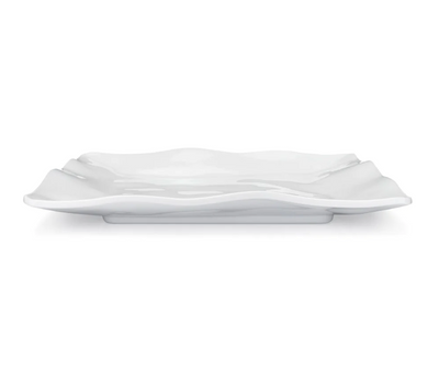 PLATE DINNER WHITE MELAMINE RUFFLE SQUARE