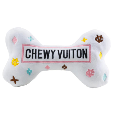 DOG TOY WHITE VUITON BONE (Available in 2 sizes)