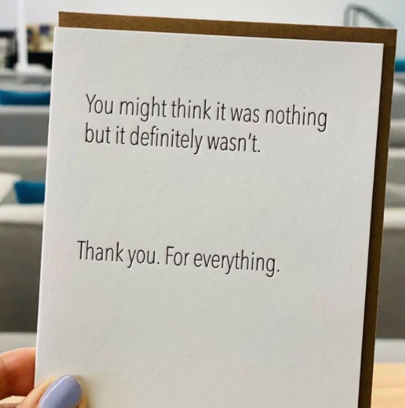 GREETING CARD "THANKS FOR EVERYTHING"