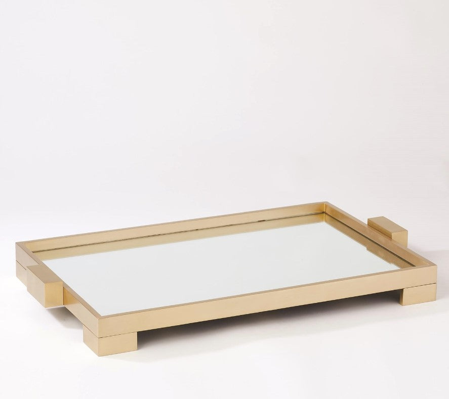 TRAY BRASS FRAME WITH MIRROR TOP