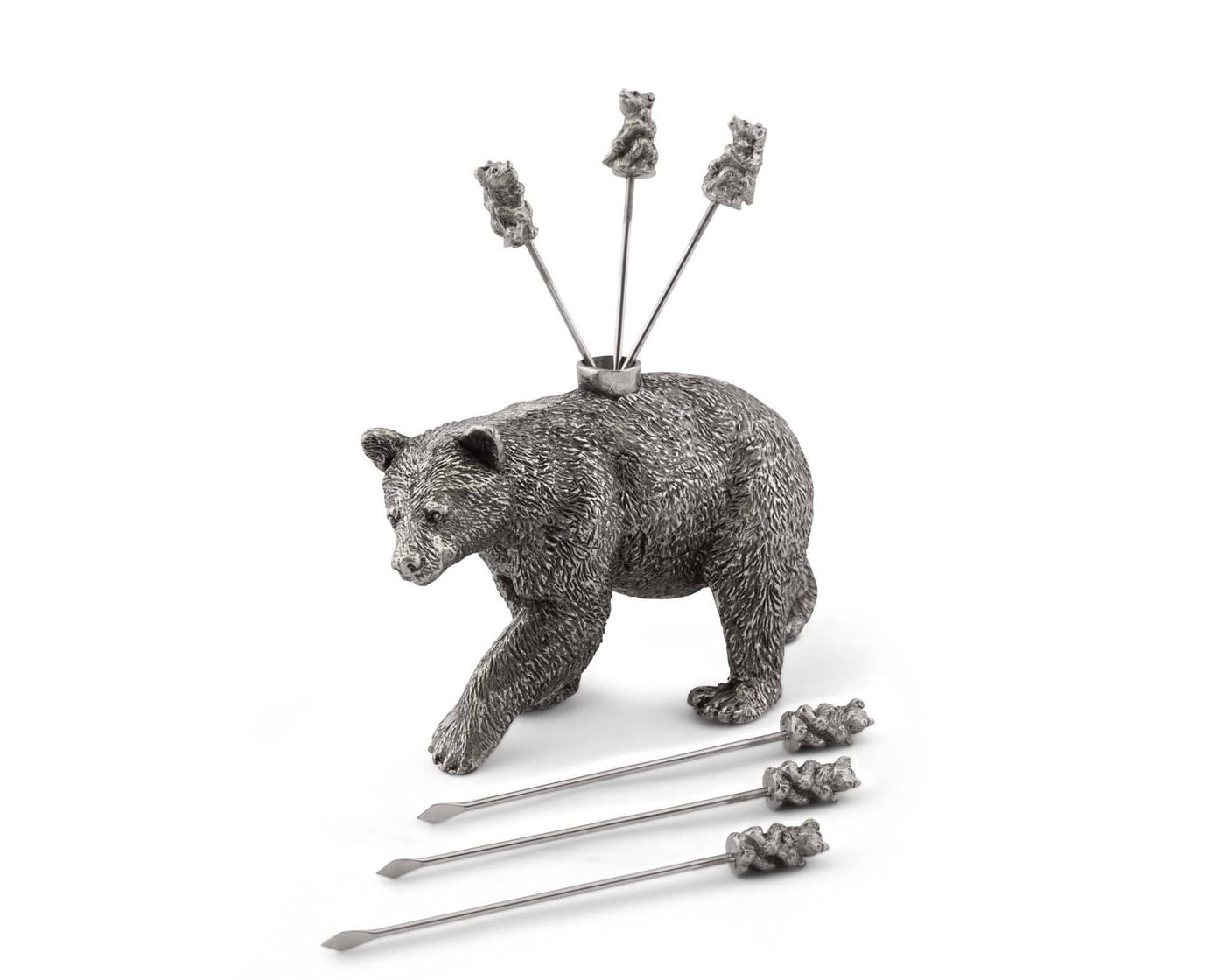 CHEESE PICKS BLACK BEAR PEWTER
