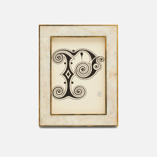 FRAME BEIGE CRYSTAL STONE & BRASS