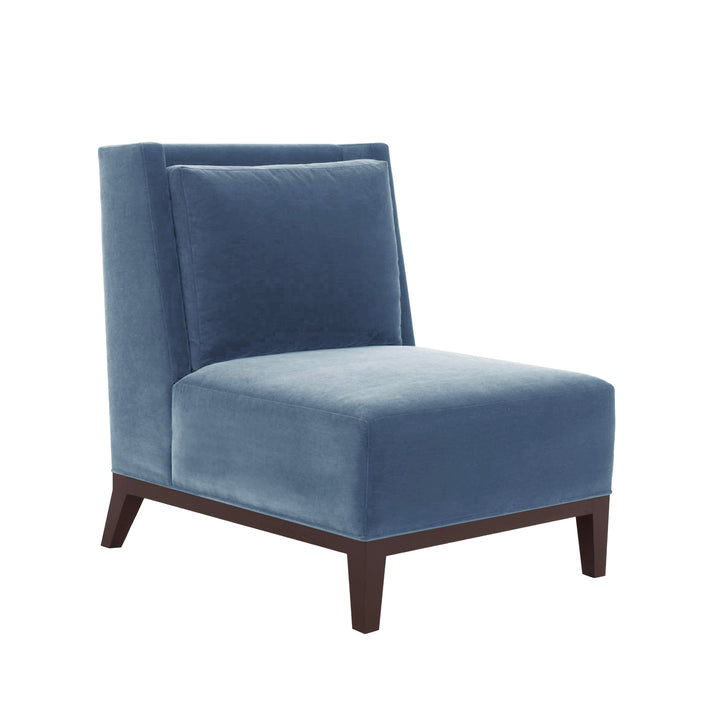 CHAIR DASH ARMLESS IN MOHAIR SLATE BLUE #58074