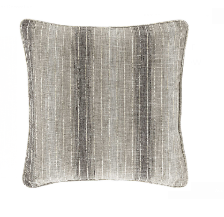 PILLOW DECORATIVE INDOOR/OUTDOOR SLUBBY TICKING STRIPE (Available in 3 Colors)