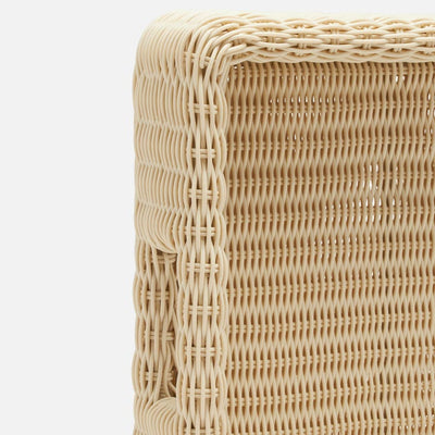 TRAY OFF-WHITE FAUX WICKER (Available in 2 Sizes)