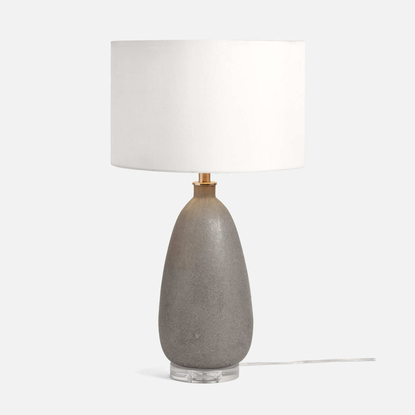 TABLE LAMP GRAY GLASS