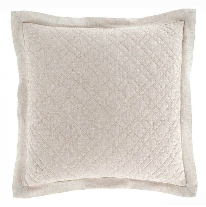 SHAM WASHED LINEN QUILTED NATURAL #59059