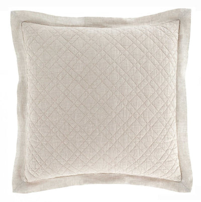 SHAM QUILTED WASHED LINEN NATURAL EURO