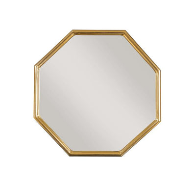 TABLE BRASS & MIRROR TOP OCTAGON