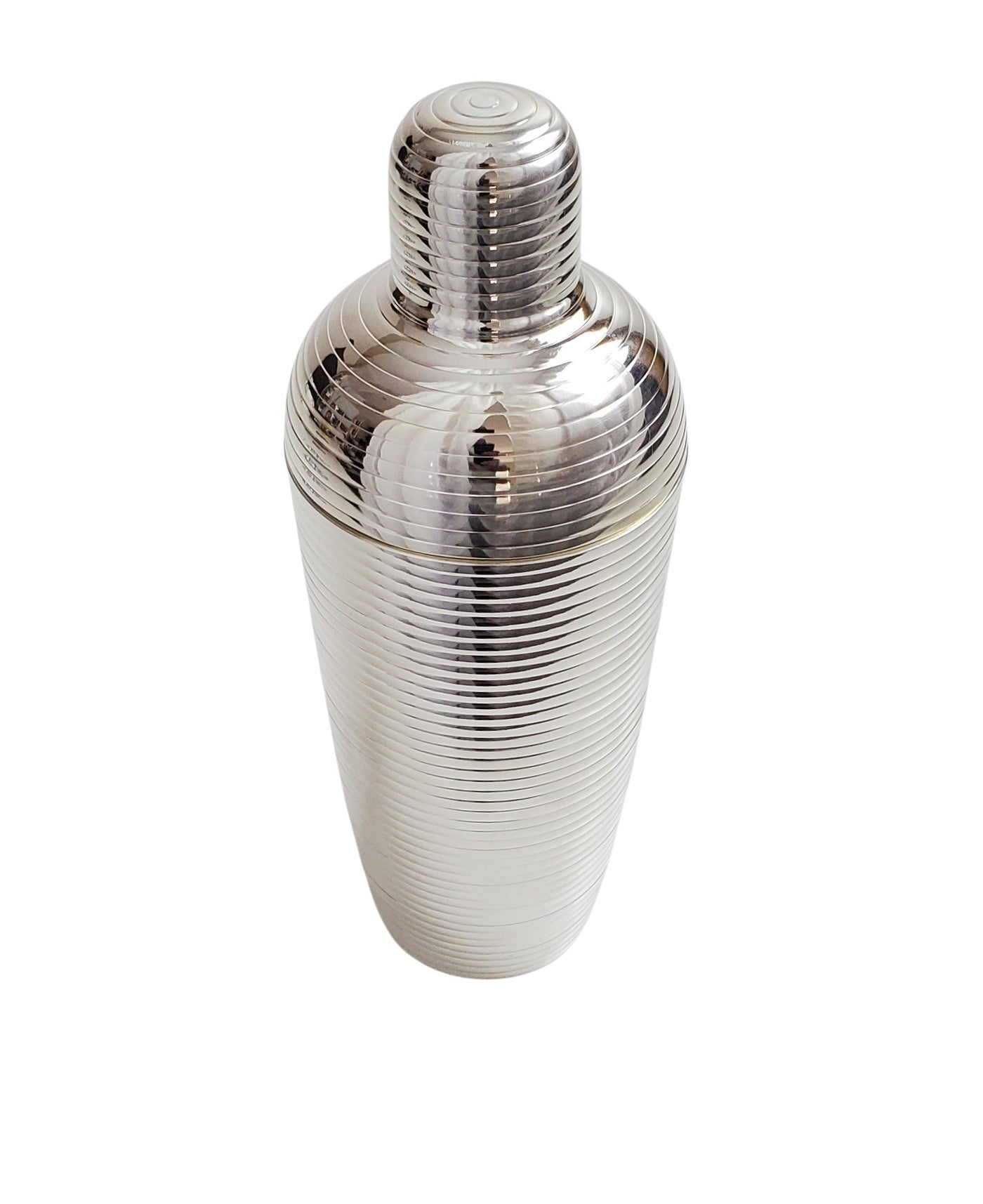 COCKTAIL SHAKER FULLY RIBBED SILVER PLATED