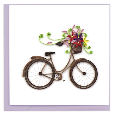 GREETING CARD "BICYCLE WITH FLOWER BASKET"